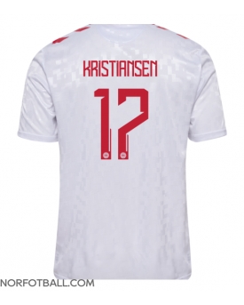 Billige Fotballdrakt Danmark Victor Kristiansen #17 Replika Bortedrakt EM 2024 Kortermet